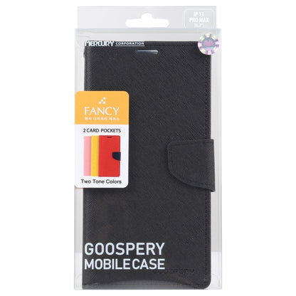 For iPhone 13 Pro Max GOOSPERY FANCY DIARY Cross Pattern Horizontal Flip Leather Case with Holder & Card Slots & Wallet (Black) - iPhone 13 Pro Max Cases by GOOSPERY | Online Shopping UK | buy2fix