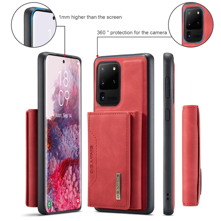 For Samsung Galaxy S20 Ultra DG.MING M2 Series 3-Fold Multi Card Bag Back Cover Shockproof Case with Wallet & Holder Function(Red) - Galaxy Phone Cases by DG.MING | Online Shopping UK | buy2fix