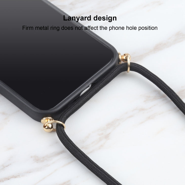 For iPhone 13 mini Wheat Straw Material + TPU Shockproof Case with Neck Lanyard (Black) - iPhone 13 mini Cases by buy2fix | Online Shopping UK | buy2fix