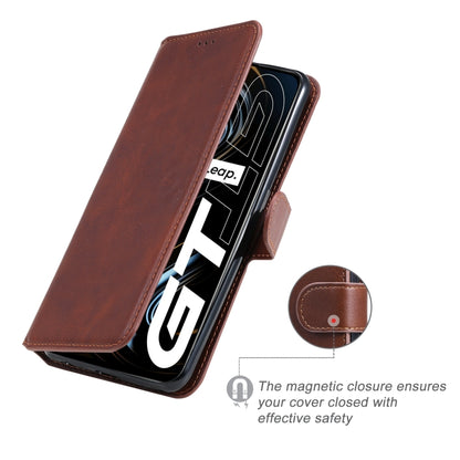 Classic Calf Texture PU + TPU Horizontal Flip Leather Case with Holder & Card Slots & Wallet For OPPO Realme GT 5G(Brown) - Realme Cases by buy2fix | Online Shopping UK | buy2fix