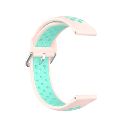 For Samsung Galaxy Watch4 44mm Two-color Silicone Watch Band(Light Pink Mint Green) - Watch Bands by buy2fix | Online Shopping UK | buy2fix