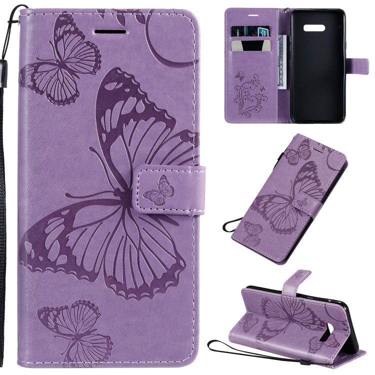 For LG G8X Pressed Printing Butterfly Pattern Horizontal Flip PU Leather Case with Holder & Card Slots & Wallet & Lanyard(Purple) - LG by buy2fix | Online Shopping UK | buy2fix