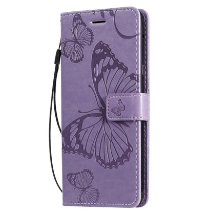 For LG G8X Pressed Printing Butterfly Pattern Horizontal Flip PU Leather Case with Holder & Card Slots & Wallet & Lanyard(Purple) - LG by buy2fix | Online Shopping UK | buy2fix