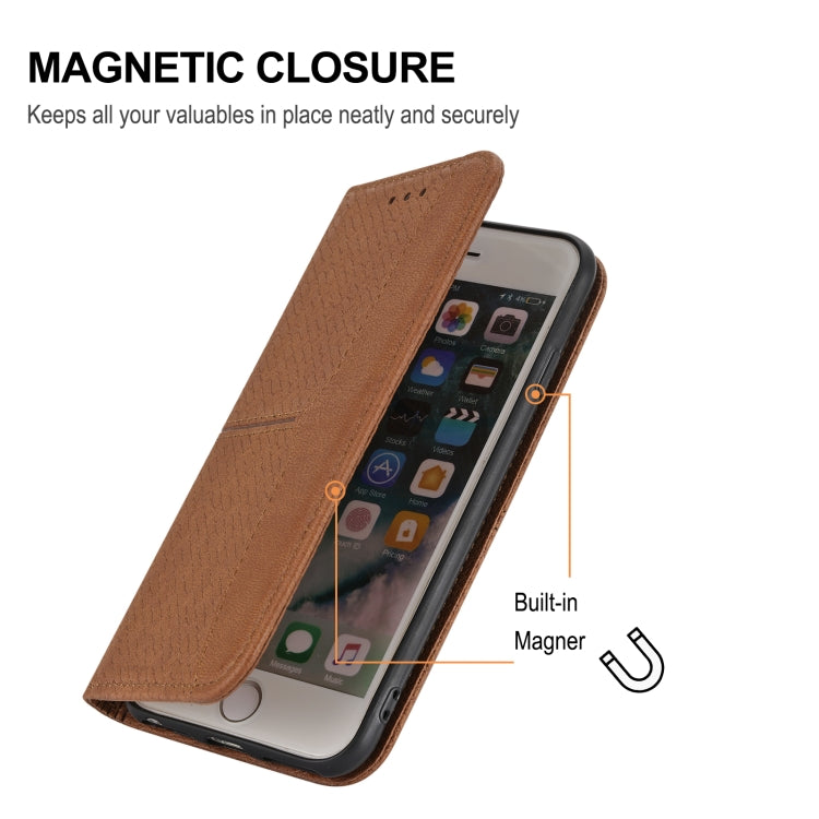 For Honor 50 Woven Texture Stitching Magnetic Horizontal Flip PU Leather Case with Holder & Card Slots & Wallet & Lanyard(Brown) - Honor Cases by buy2fix | Online Shopping UK | buy2fix