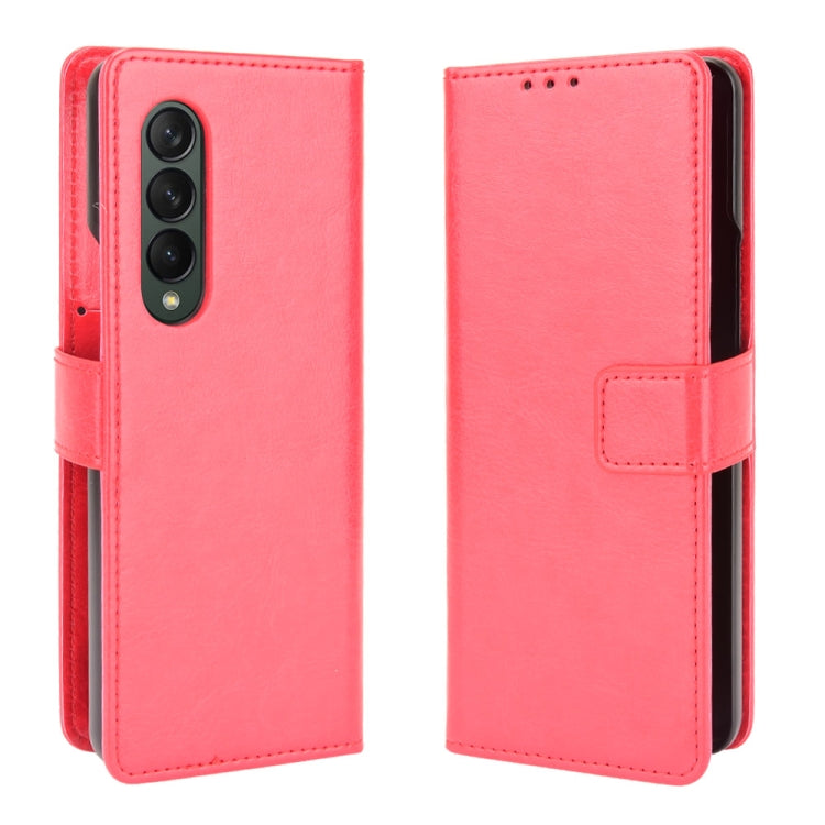 For Samsung Galaxy Z Fold3 5G Crazy Horse Texture Horizontal Flip Leather Case with Holder & Card Slots & Lanyard(Red) - Galaxy Phone Cases by GKK | Online Shopping UK | buy2fix