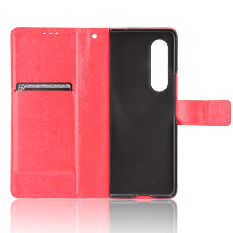 For Samsung Galaxy Z Fold3 5G Crazy Horse Texture Horizontal Flip Leather Case with Holder & Card Slots & Lanyard(Red) - Galaxy Phone Cases by GKK | Online Shopping UK | buy2fix