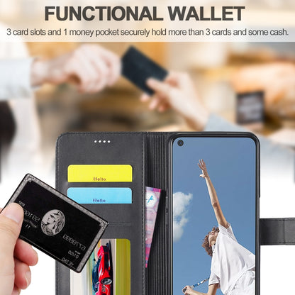 LC.IMEEKE Calf Texture Horizontal Flip Leather Case with Holder & Card Slots & Wallet For OPPO A16(Black) - OPPO Cases by LC.IMEEKE | Online Shopping UK | buy2fix