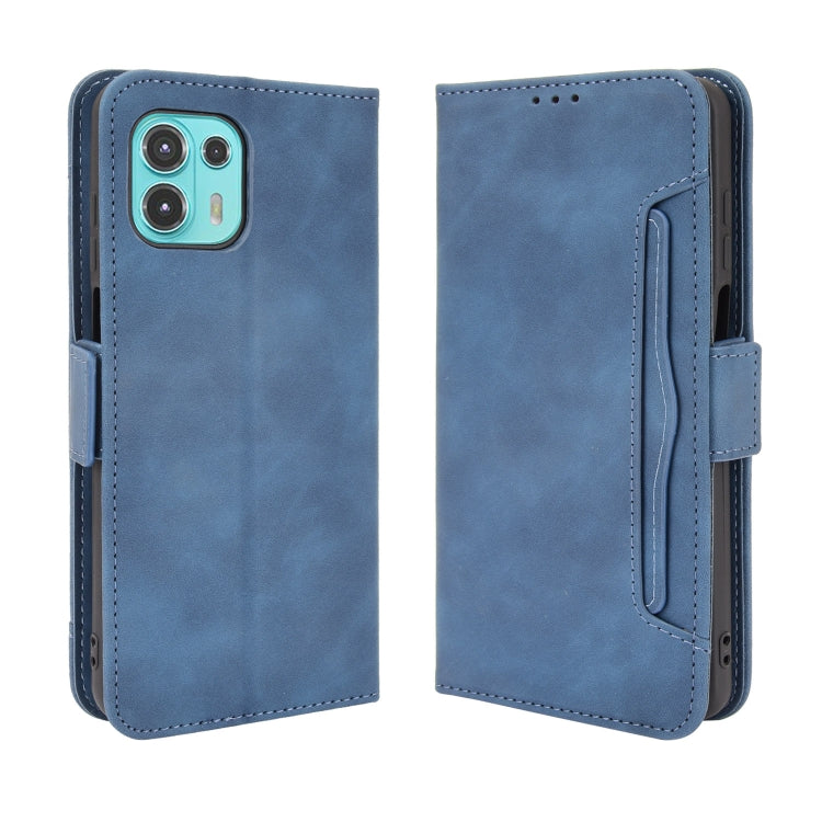 For Motorola Moto Edge 20 Lite Skin Feel Calf Pattern Horizontal Flip Leather Case with Holder & Card Slots & Photo Frame(Blue) - Motorola Cases by buy2fix | Online Shopping UK | buy2fix