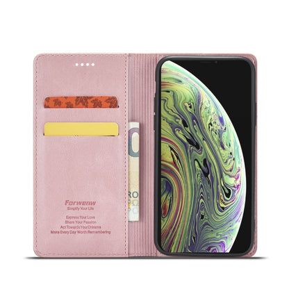 For iPhone X / XS Forwenw F2 Series Magnetic Horizontal Flip Leather Case with Holder & Card Slots & Wallet(Rose Gold) - More iPhone Cases by Forwenw | Online Shopping UK | buy2fix