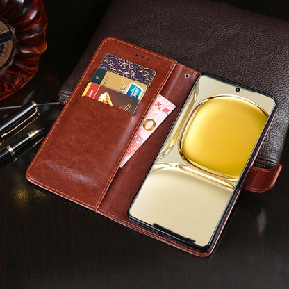 idewei Crazy Horse Texture Horizontal Flip Leather Case with Holder & Card Slots & Wallet For Huawei P50 Pro(Yellow) - Huawei Cases by idewei | Online Shopping UK | buy2fix