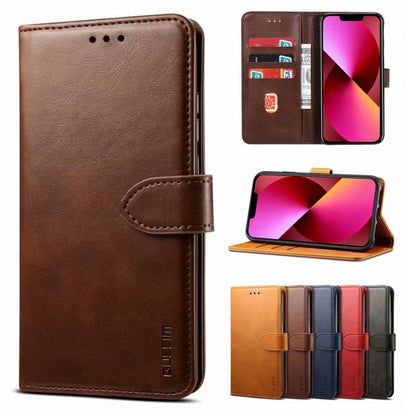 For iPhone 13 GUSSIM Business Style Horizontal Flip Leather Case with Holder & Card Slots & Wallet(Brown) - iPhone 13 Cases by GUSSIM | Online Shopping UK | buy2fix