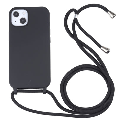 For iPhone 13 mini Candy Colors TPU Protective Case with Lanyard (Black) - iPhone 13 mini Cases by buy2fix | Online Shopping UK | buy2fix