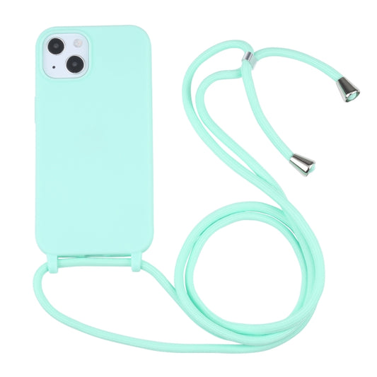 For iPhone 13 Candy Colors TPU Protective Case with Lanyard(Mint Green) - iPhone 13 Cases by buy2fix | Online Shopping UK | buy2fix