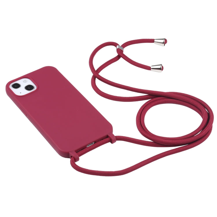 For iPhone 13 Pro Candy Colors TPU Protective Case with Lanyard (Red) - iPhone 13 Pro Cases by buy2fix | Online Shopping UK | buy2fix