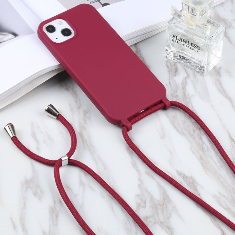 For iPhone 13 Pro Candy Colors TPU Protective Case with Lanyard (Red) - iPhone 13 Pro Cases by buy2fix | Online Shopping UK | buy2fix