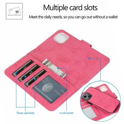 For iPhone 13 mini Retro 2 in 1 Detachable Horizontal Flip Leather Case with Card Slots & Wallet For  iPhone 13 Mini(Pink) - iPhone 13 mini Cases by buy2fix | Online Shopping UK | buy2fix