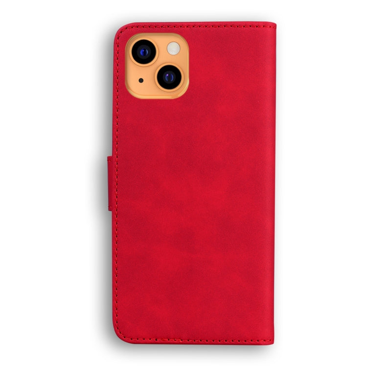 For iPhone 13 mini Skin Feel Pure Color Horizontal Flip Leather Case with Holder & Card Slots & Wallet (Red) - iPhone 13 mini Cases by buy2fix | Online Shopping UK | buy2fix