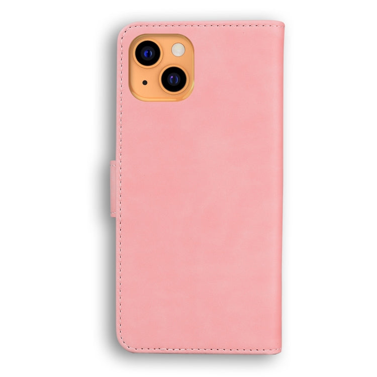 For iPhone 13 Skin Feel Pure Color Horizontal Flip Leather Case with Holder & Card Slots & Wallet(Pink) - iPhone 13 Cases by buy2fix | Online Shopping UK | buy2fix