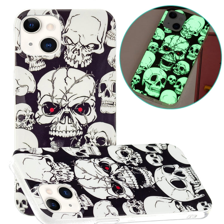 For iPhone 13 mini Luminous TPU Soft Protective Case (Skull) - iPhone 13 mini Cases by buy2fix | Online Shopping UK | buy2fix