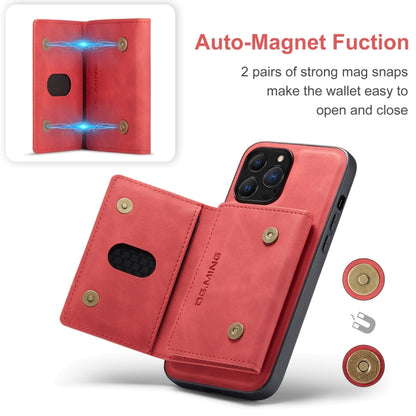 For iPhone 13 Pro DG.MING M2 Series 3-Fold Card Bag Shockproof Case with Wallet & Holder Function (Red) - iPhone 13 Pro Cases by DG.MING | Online Shopping UK | buy2fix