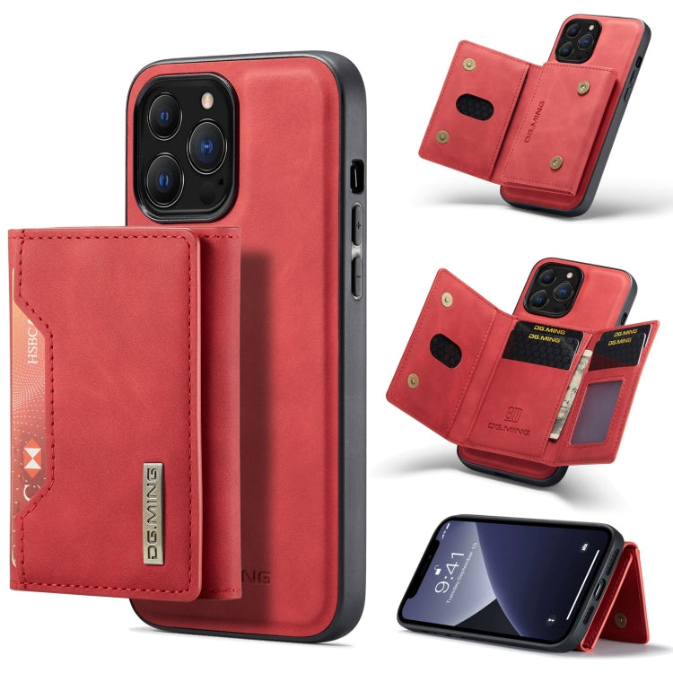 For iPhone 13 Pro Max DG.MING M2 Series 3-Fold Card Bag Shockproof Case with Wallet & Holder Function (Red) - iPhone 13 Pro Max Cases by DG.MING | Online Shopping UK | buy2fix