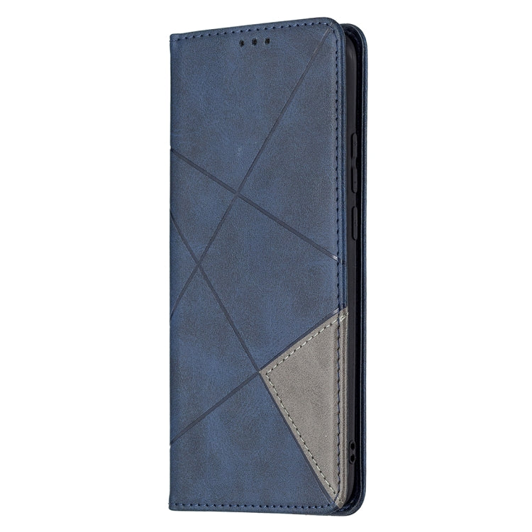 For OPPO A15 Rhombus Texture Horizontal Flip Magnetic Leather Case with Holder & Card Slots(Blue) - OPPO Cases by buy2fix | Online Shopping UK | buy2fix