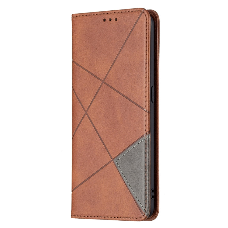 For OPPO A94 4G / Reno 5F / F19 Pro Rhombus Texture Horizontal Flip Magnetic Leather Case with Holder & Card Slots(Brown) - OPPO Cases by buy2fix | Online Shopping UK | buy2fix