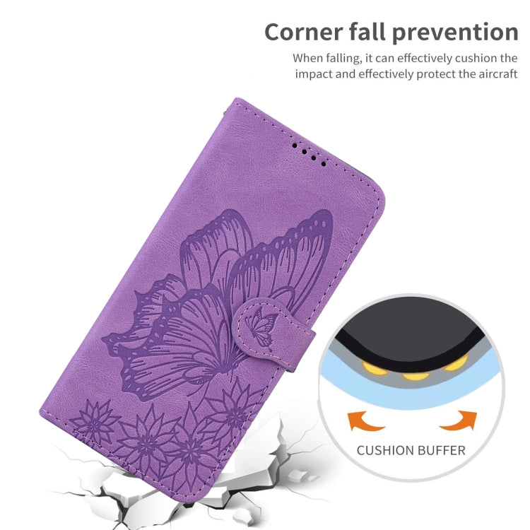 For iPhone 13 Pro Max Retro Skin Feel Butterflies Embossing Horizontal Flip Leather Case with Holder & Card Slots & Wallet (Purple) - iPhone 13 Pro Max Cases by buy2fix | Online Shopping UK | buy2fix