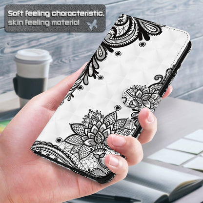 For iPhone 13 3D Painting Pattern Horizontal Flip TPU + PU Leather Case with Holder & Card Slots & Wallet(Diagonal Black Flower) - iPhone 13 Cases by buy2fix | Online Shopping UK | buy2fix