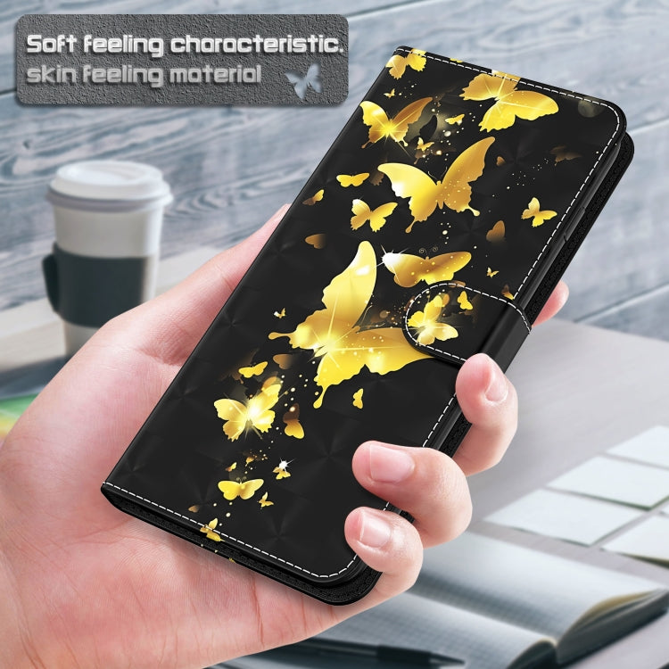 For iPhone 13 Pro Max 3D Painting Pattern Horizontal Flip TPU + PU Leather Case with Holder & Card Slots & Wallet (Gold Butterflies) - iPhone 13 Pro Max Cases by buy2fix | Online Shopping UK | buy2fix