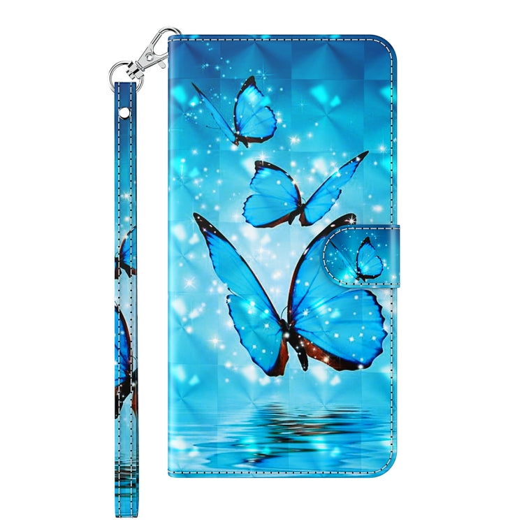 For iPhone 13 Pro Max 3D Painting Pattern Horizontal Flip TPU + PU Leather Case with Holder & Card Slots & Wallet (Three Butterflies) - iPhone 13 Pro Max Cases by buy2fix | Online Shopping UK | buy2fix