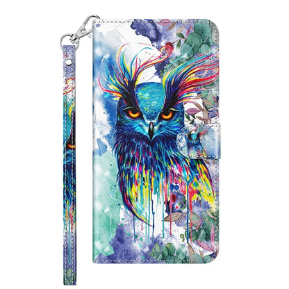 For Motorola Moto G30/G10/G20 3D Painting Pattern Horizontal Flip TPU + PU Leather Case with Holder & Card Slots & Wallet(Watercolor Owl) - Motorola Cases by buy2fix | Online Shopping UK | buy2fix