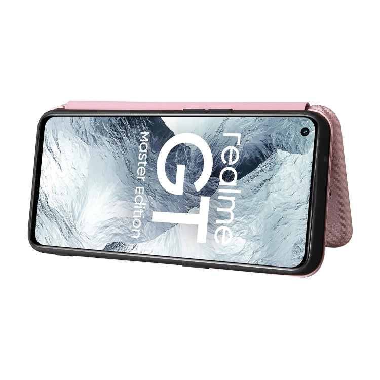 Carbon Fiber Texture Horizontal Flip TPU + PC + PU Leather Case with Card Slot For OPPO Realme GT Master(Pink) - Realme Cases by buy2fix | Online Shopping UK | buy2fix