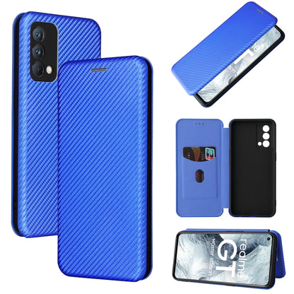 Carbon Fiber Texture Horizontal Flip TPU + PC + PU Leather Case with Card Slot For OPPO Realme GT Master(Blue) - Realme Cases by buy2fix | Online Shopping UK | buy2fix