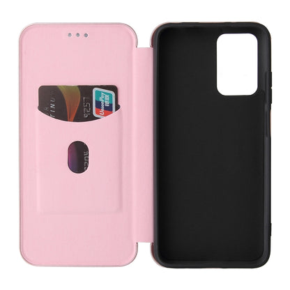 Carbon Fiber Texture Horizontal Flip TPU + PC + PU Leather Case with Card Slot For Xiaomi Redmi 10(Pink) - Xiaomi Cases by buy2fix | Online Shopping UK | buy2fix