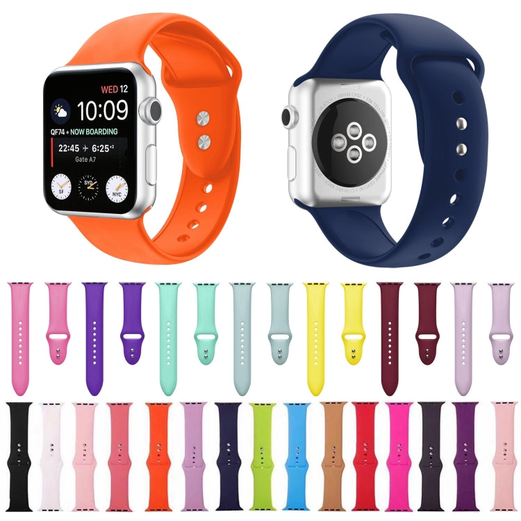 Double Nail Silicone Strap Watch Band For Apple Watch Series 9&8&7 41mm / SE 3&SE 2&6&SE&5&4 40mm / 3&2&1 38mm(Midnight Blue) - Watch Bands by buy2fix | Online Shopping UK | buy2fix