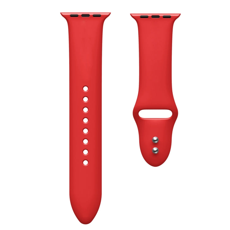 Double Nail Silicone Strap Watch Band For Apple Watch Ultra 49mm&Watch Ultra 2 49mm / Series 9&8&7 45mm / SE 3&SE 2&6&SE&5&4 44mm / 3&2&1 42mm(Red) - Watch Bands by buy2fix | Online Shopping UK | buy2fix