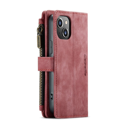 For iPhone 13 mini CaseMe-C30 PU + TPU Multifunctional Horizontal Flip Leather Case with Holder & Card Slot & Wallet & Zipper Pocket (Red) - iPhone 13 mini Cases by CaseMe | Online Shopping UK | buy2fix