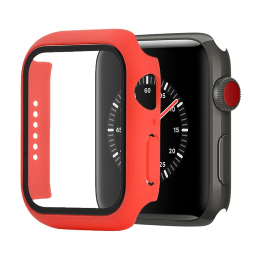 Shockproof PC+Tempered Glass Protective Case with Packed Carton For Apple Watch Series 3 & 2 & 1 42mm(Red) - Watch Cases by buy2fix | Online Shopping UK | buy2fix