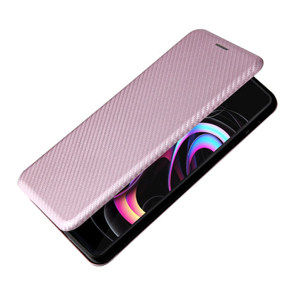 For Motorola Edge 20 Pro Carbon Fiber Texture Horizontal Flip TPU + PC + PU Leather Case with Card Slot(Pink) - Motorola Cases by buy2fix | Online Shopping UK | buy2fix