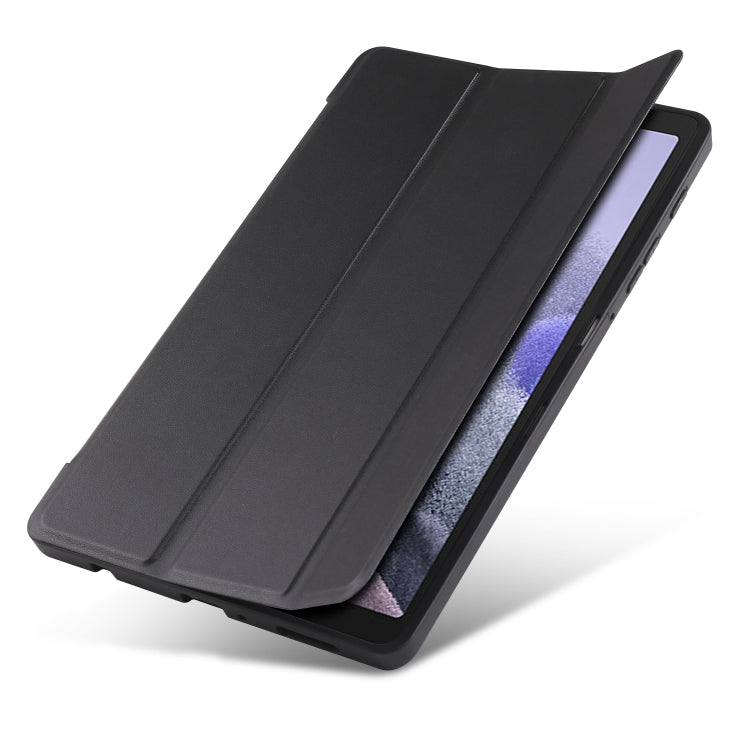 For Samsung Galaxy Tab A7 Lite T225 3-folding Horizontal Flip Honeycomb TPU Shockproof + PU Leather Case with Holder(Black) - Tab A7 Lite T220 / T225 by buy2fix | Online Shopping UK | buy2fix