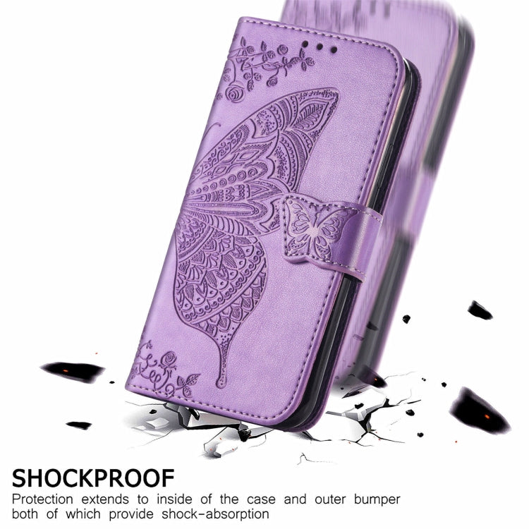Butterfly Love Flowers Embossed Horizontal Flip Leather Case with Holder & Card Slots & Wallet & Lanyard For OnePlus Nord 2 5G(Light Purple) - OnePlus Cases by buy2fix | Online Shopping UK | buy2fix