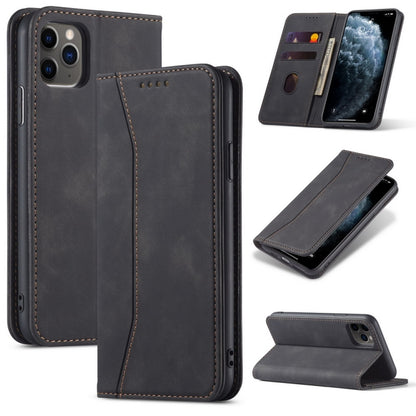 For iPhone 13 Pro Max Skin-feel Calfskin Texture Magnetic Dual-Fold Horizontal Flip Leather Case with Holder & Card Slots & Wallet (Black) - iPhone 13 Pro Max Cases by buy2fix | Online Shopping UK | buy2fix