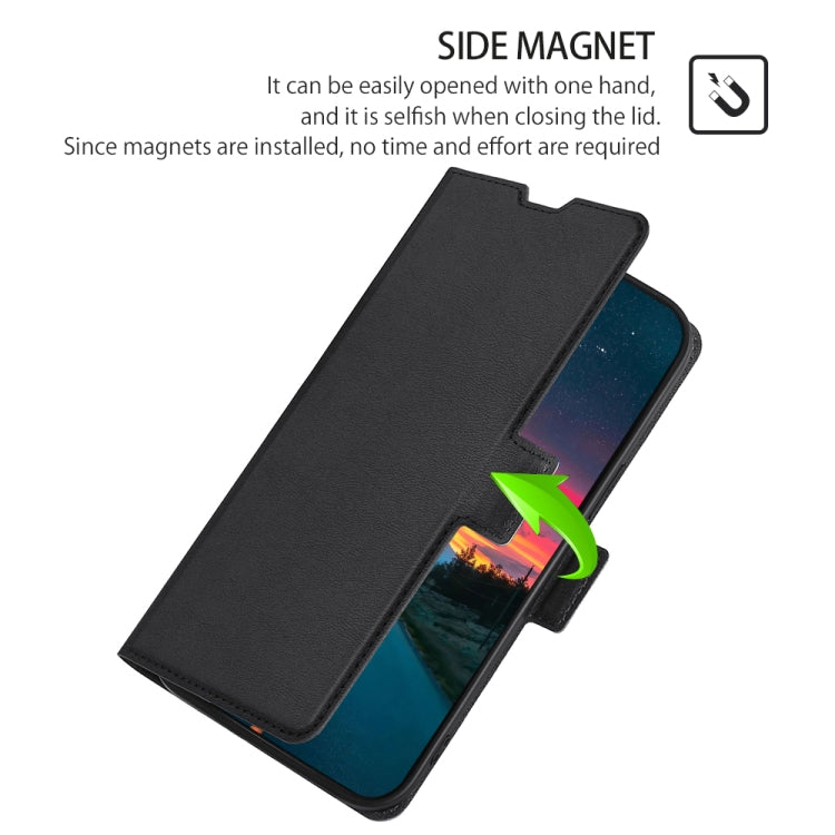 For iPhone 13 Pro Max Ultra-thin Voltage Side Buckle PU + TPU Horizontal Flip Leather Case with Holder & Card Slot (Black) - iPhone 13 Pro Max Cases by buy2fix | Online Shopping UK | buy2fix