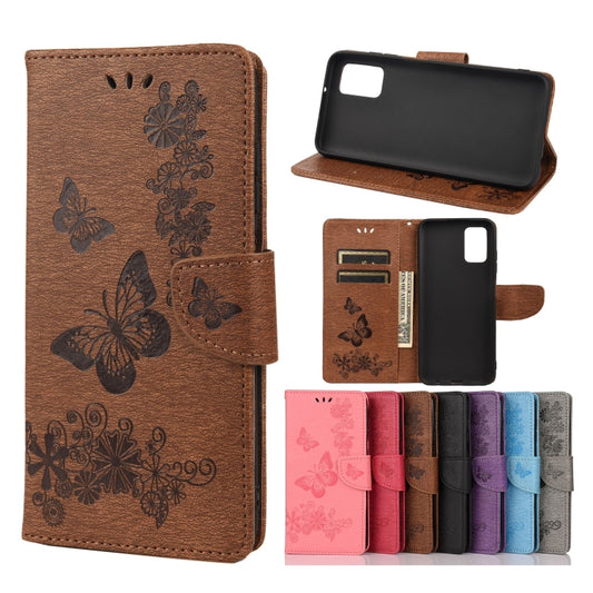 Vintage Embossed Floral Butterfly Pattern Horizontal Flip Leather Case with Card Slot & Holder & Wallet & Lanyard For Xiaomi Redmi 10(Brown) - Xiaomi Cases by buy2fix | Online Shopping UK | buy2fix