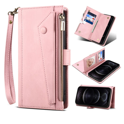 Retro Frosted Horizontal Flip Leather Case with Holder & Card Slot & Wallet & Zipper Pocket & Lanyard For iPhone 11(Rose Gold) - iPhone 11 Cases by buy2fix | Online Shopping UK | buy2fix