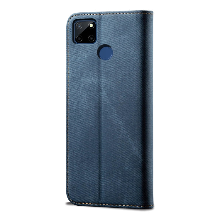 For OPPO Realme C21Y Denim Texture Casual Style Horizontal Flip Leather Case with Holder & Card Slots & Wallet(Blue) - Realme Cases by buy2fix | Online Shopping UK | buy2fix