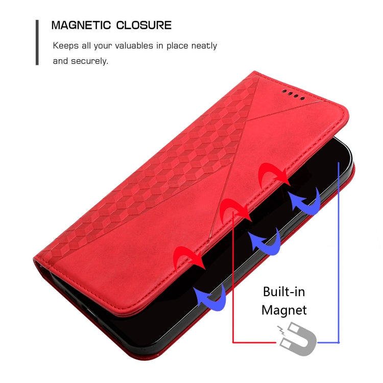 For iPhone 11 Pro Diamond Pattern Splicing Skin Feel Magnetic Horizontal Flip Leather Case with Card Slots & Holder & Wallet (Red) - iPhone 11 Pro Cases by buy2fix | Online Shopping UK | buy2fix