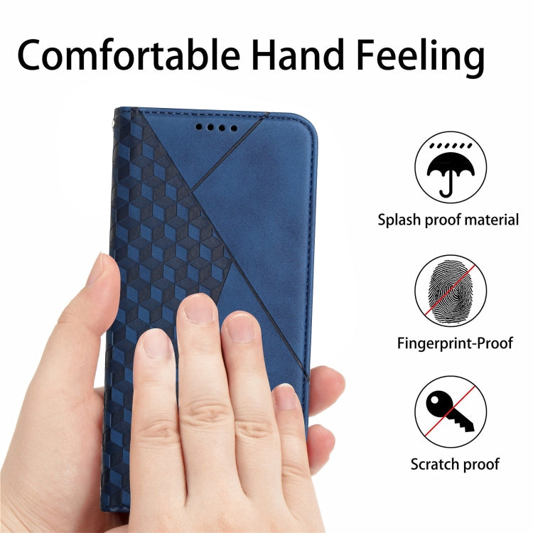 For iPhone X / XS Diamond Pattern Splicing Skin Feel Magnetic Horizontal Flip Leather Case with Card Slots & Holder & Wallet(Blue) - More iPhone Cases by buy2fix | Online Shopping UK | buy2fix