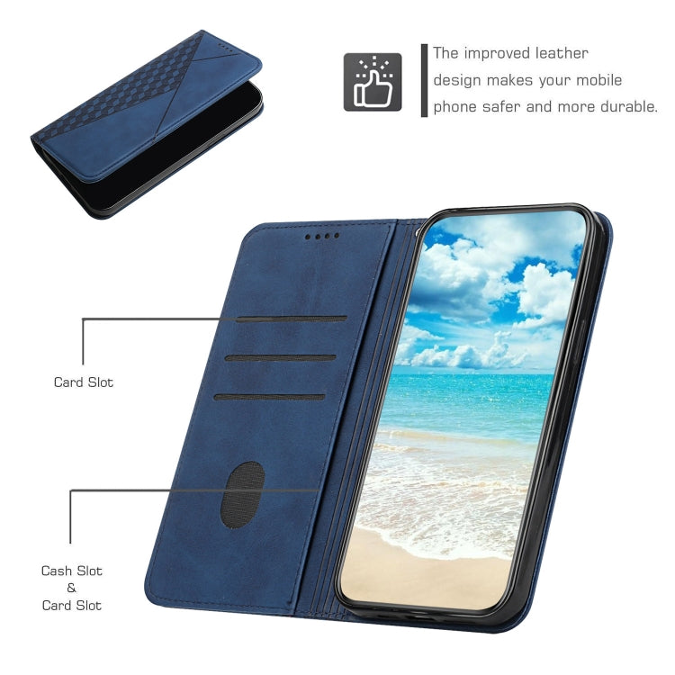 For iPhone XS Max Diamond Pattern Splicing Skin Feel Magnetic Horizontal Flip Leather Case with Card Slots & Holder & Wallet(Blue) - More iPhone Cases by buy2fix | Online Shopping UK | buy2fix